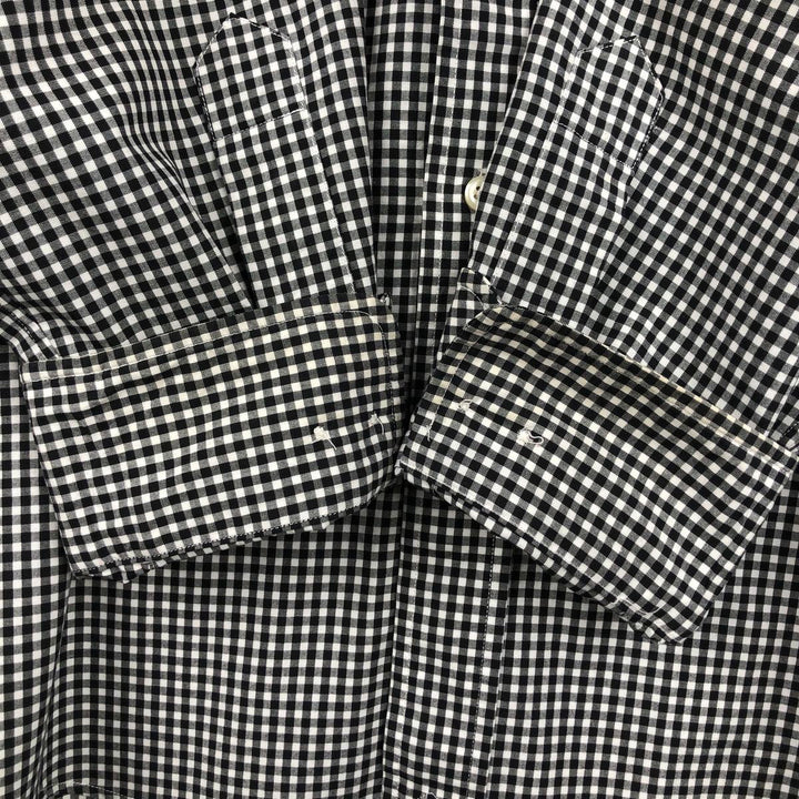 Ralph Lauren POLO by Ralph Lauren CURHAN CLASSIC FIT Gingham Check Long-Sleeve Cotton Check Shirt, Men's Size L (approx.) cotton black type Vintage Second Hand