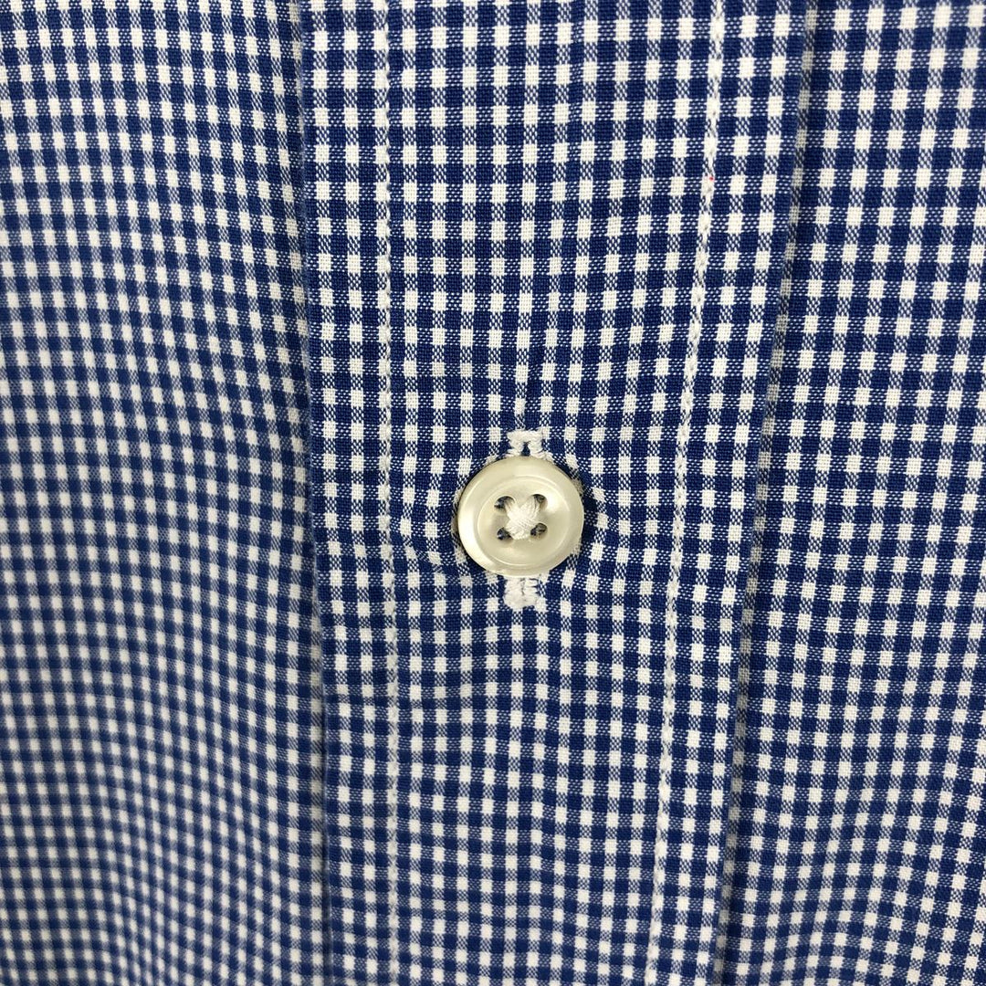 Ralph Lauren BLAIRE Gingham Check Long-Sleeve Button-Down Check Shirt, Men's Size L (approx.) cotton blue type Vintage Second Hand