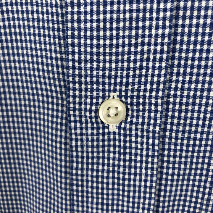 Ralph Lauren BLAIRE Gingham Check Long-Sleeve Button-Down Check Shirt, Men's Size L (approx.) cotton blue type Vintage Second Hand