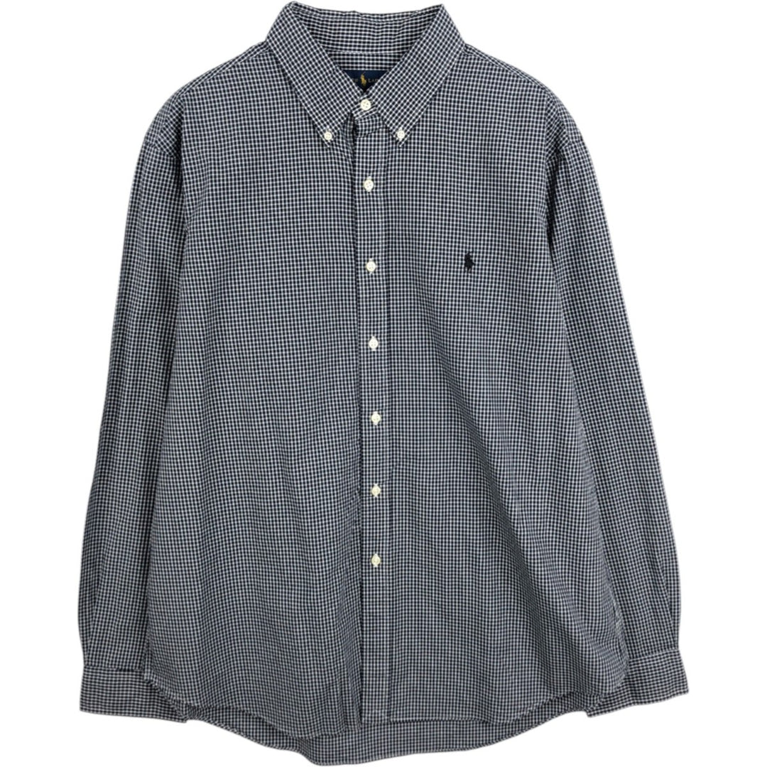 Ralph Lauren long sleeve button down check shirt, men's XL size cotton white type Vintage Second Hand
