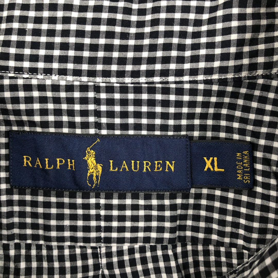 Ralph Lauren long sleeve button down check shirt, men's XL size cotton white type Vintage Second Hand
