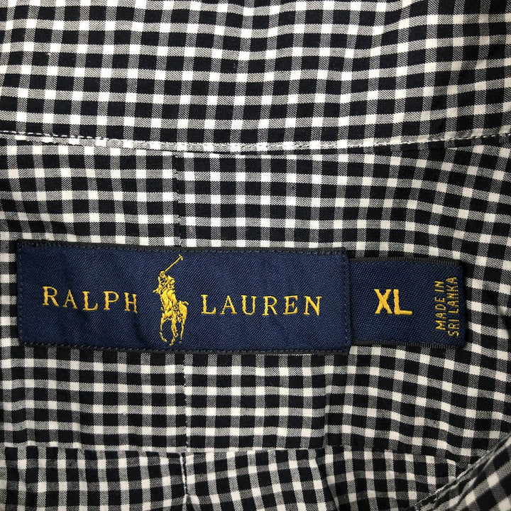 Ralph Lauren long sleeve button down check shirt, men's XL size cotton white type Vintage Second Hand