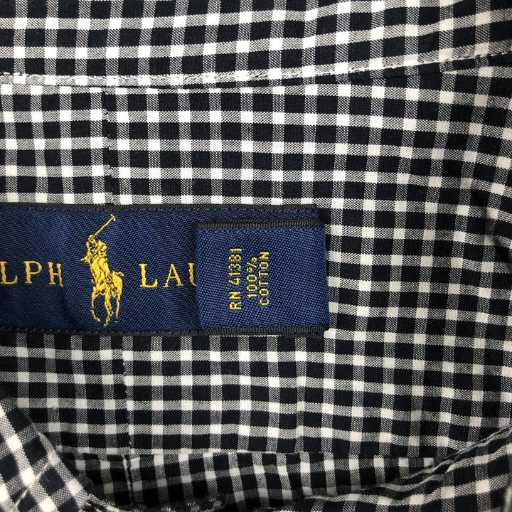 Ralph Lauren long sleeve button down check shirt, men's XL size cotton white type Vintage Second Hand