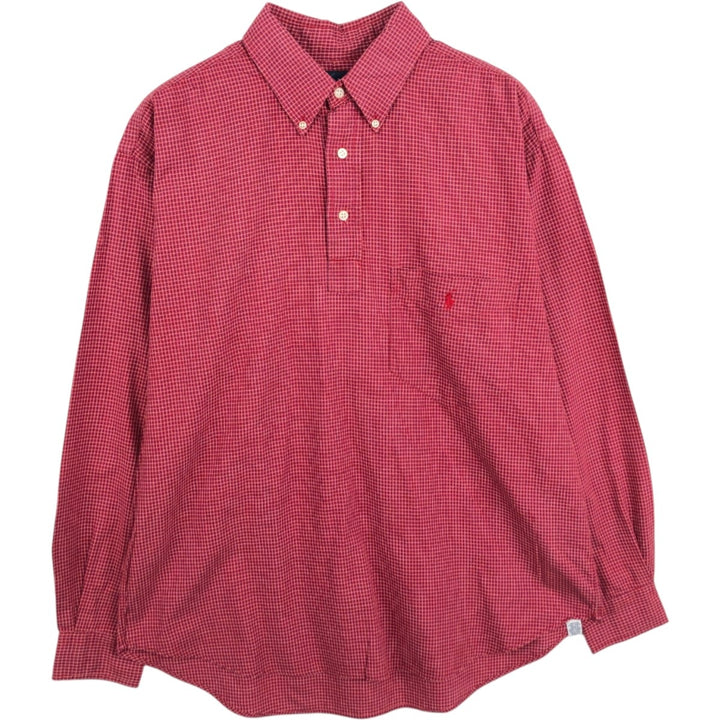 Ralph Lauren PURCELL Long-Sleeve Button-Down Pullover Shirt, Men's Size M (equivalent) cotton red type Vintage Second Hand
