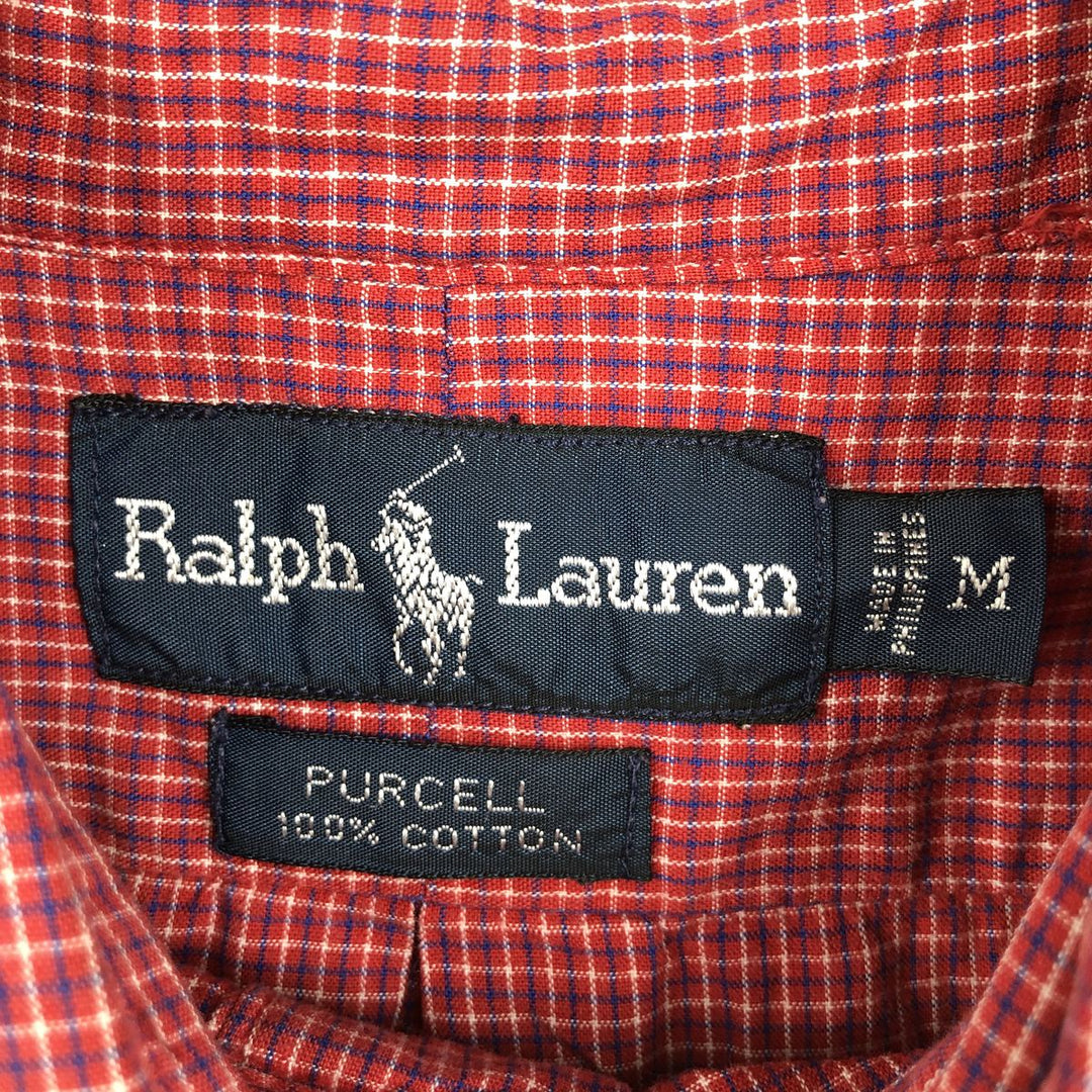 Ralph Lauren PURCELL Long-Sleeve Button-Down Pullover Shirt, Men's Size M (equivalent) cotton red type Vintage Second Hand