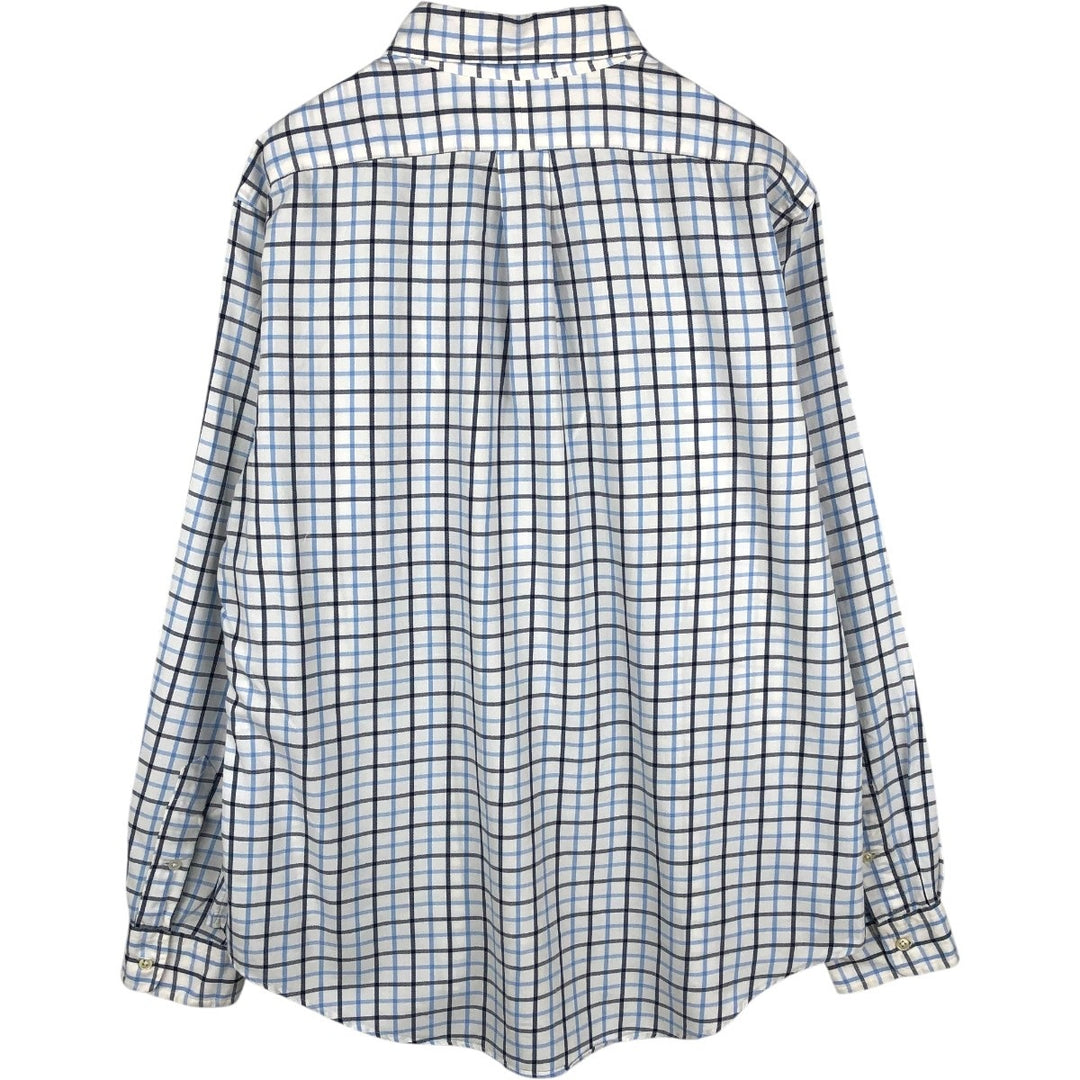 Ralph Lauren CUSTOM FIT long sleeve button down check shirt, men's size L cotton white type Vintage Second Hand