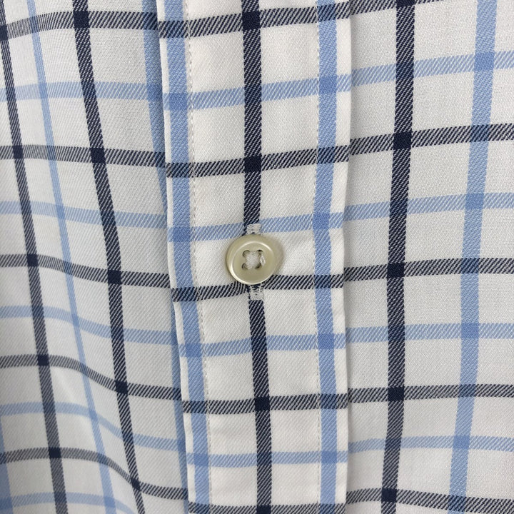 Ralph Lauren CUSTOM FIT long sleeve button down check shirt, men's size L cotton white type Vintage Second Hand