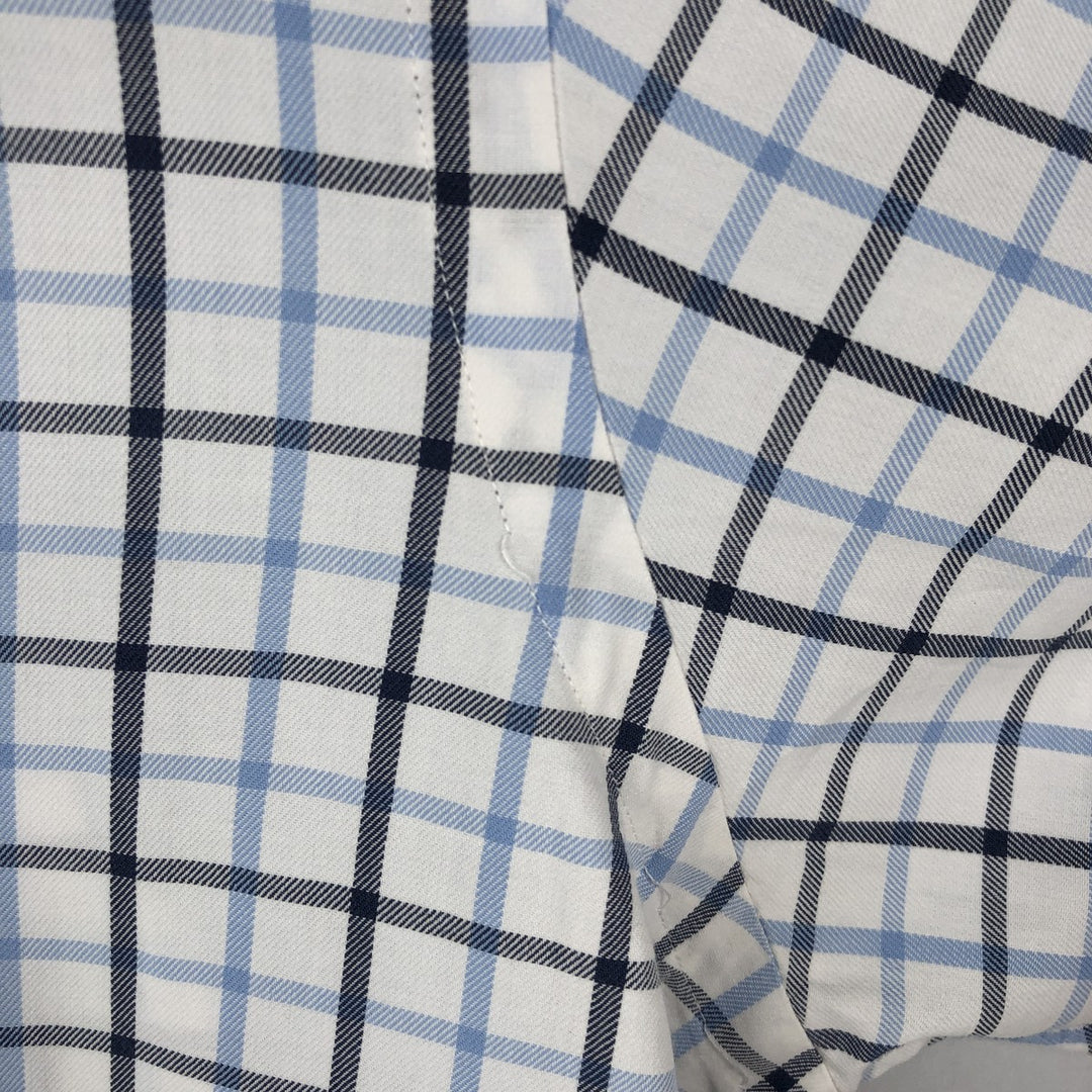 Ralph Lauren CUSTOM FIT long sleeve button down check shirt, men's size L cotton white type Vintage Second Hand