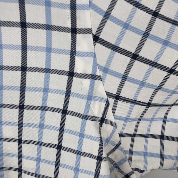 Ralph Lauren CUSTOM FIT long sleeve button down check shirt, men's size L cotton white type Vintage Second Hand