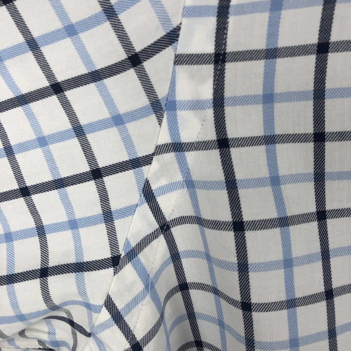 Ralph Lauren CUSTOM FIT long sleeve button down check shirt, men's size L cotton white type Vintage Second Hand