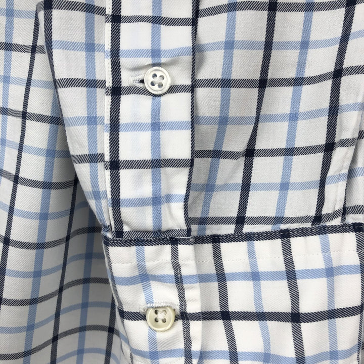 Ralph Lauren CUSTOM FIT long sleeve button down check shirt, men's size L cotton white type Vintage Second Hand