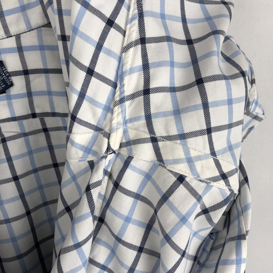 Ralph Lauren CUSTOM FIT long sleeve button down check shirt, men's size L cotton white type Vintage Second Hand