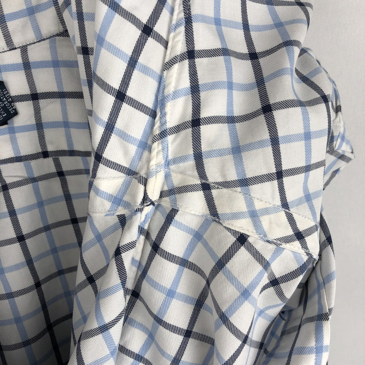 Ralph Lauren CUSTOM FIT long sleeve button down check shirt, men's size L cotton white type Vintage Second Hand