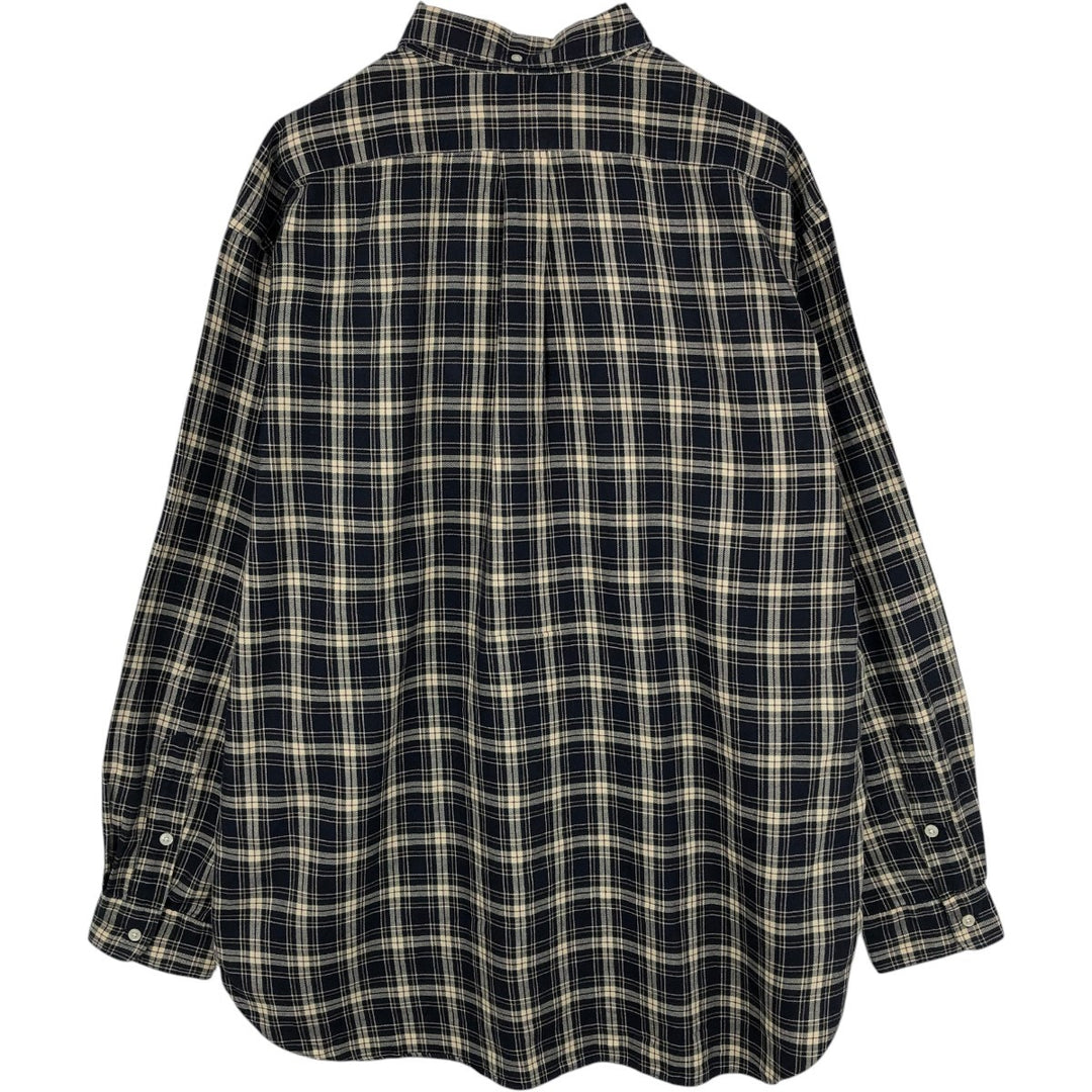 Ralph Lauren MCMEEL long-sleeved button-down check shirt, men's size L cotton black type Vintage Second Hand