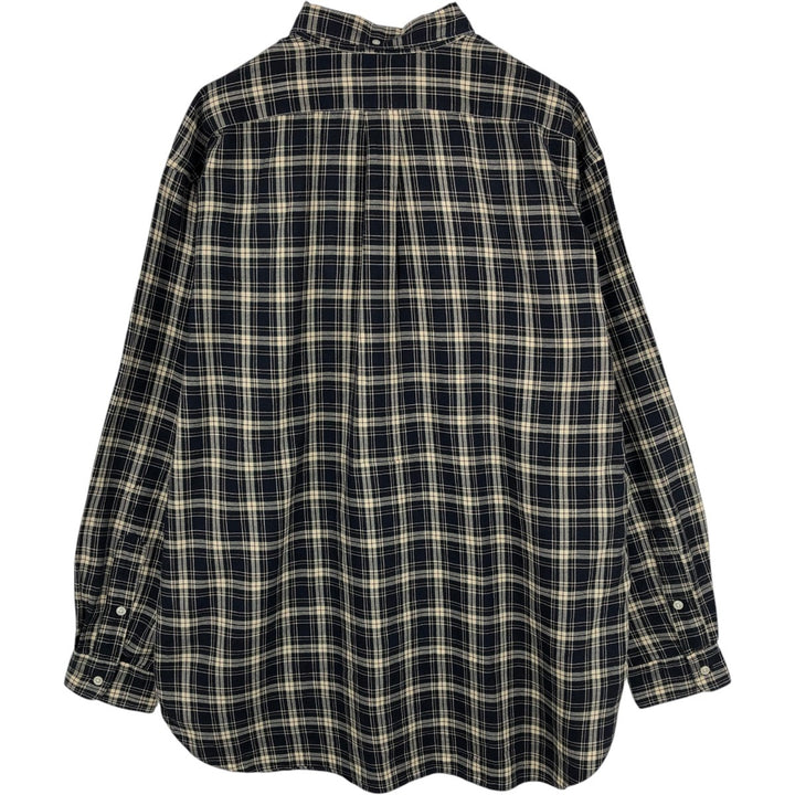 Ralph Lauren MCMEEL long-sleeved button-down check shirt, men's size L cotton black type Vintage Second Hand