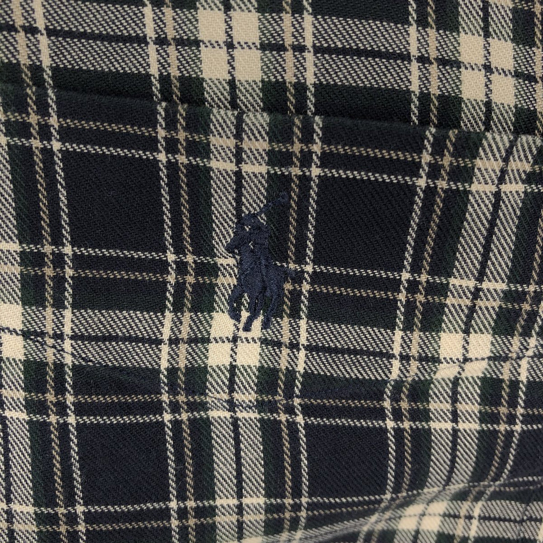 Ralph Lauren MCMEEL long-sleeved button-down check shirt, men's size L cotton black type Vintage Second Hand