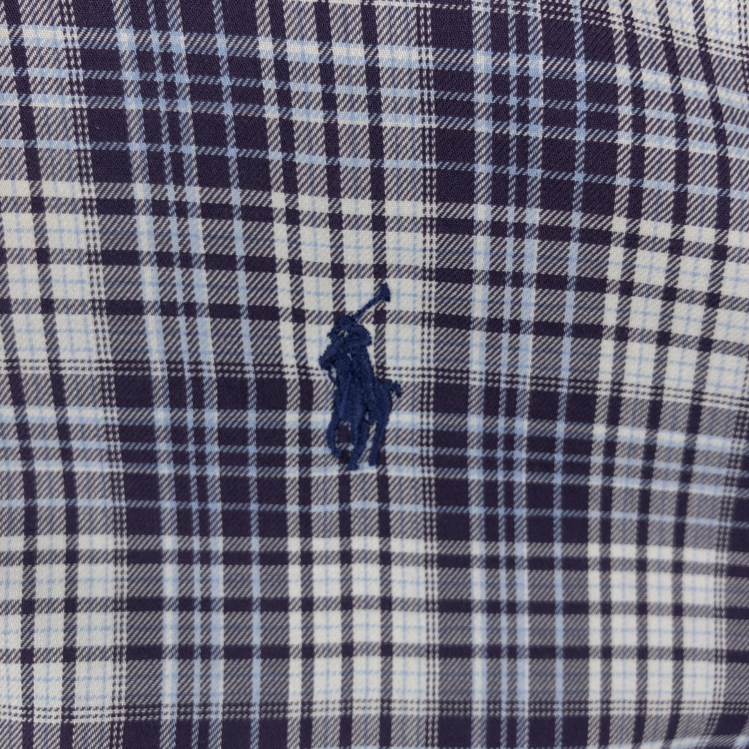 Ralph Lauren BLAKE long sleeve button down check shirt, men's size M cotton purple type Vintage Second Hand