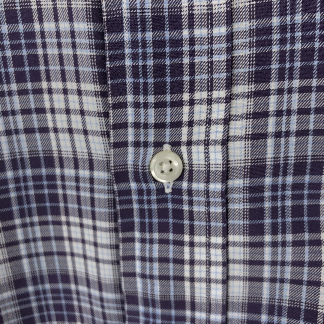 Ralph Lauren BLAKE long sleeve button down check shirt, men's size M cotton purple type Vintage Second Hand