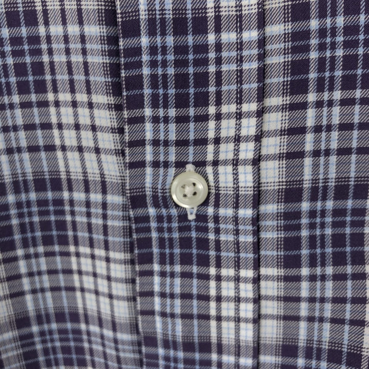 Ralph Lauren BLAKE long sleeve button down check shirt, men's size M cotton purple type Vintage Second Hand