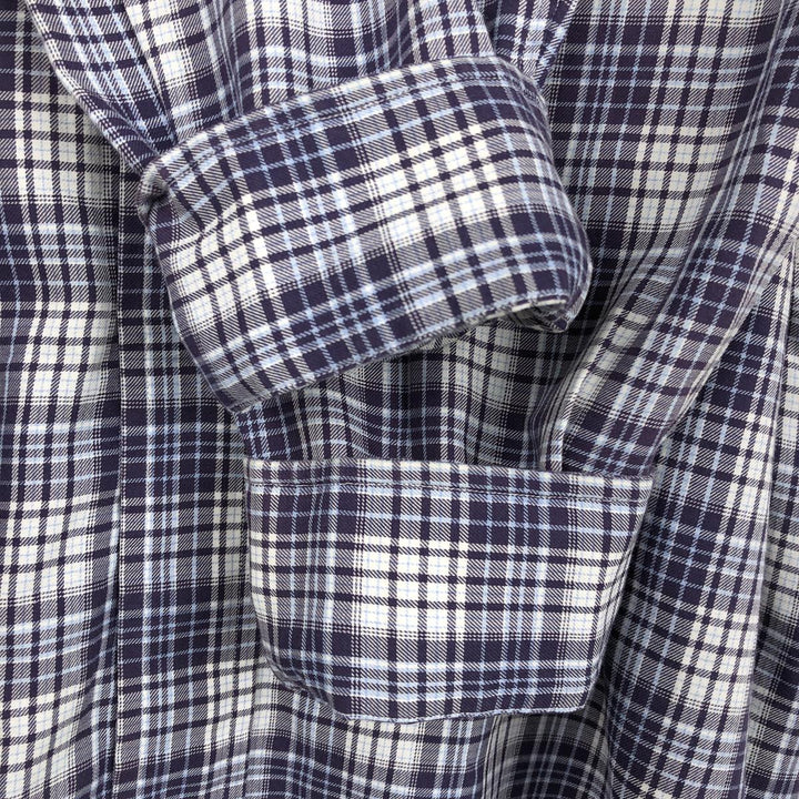 Ralph Lauren BLAKE long sleeve button down check shirt, men's size M cotton purple type Vintage Second Hand