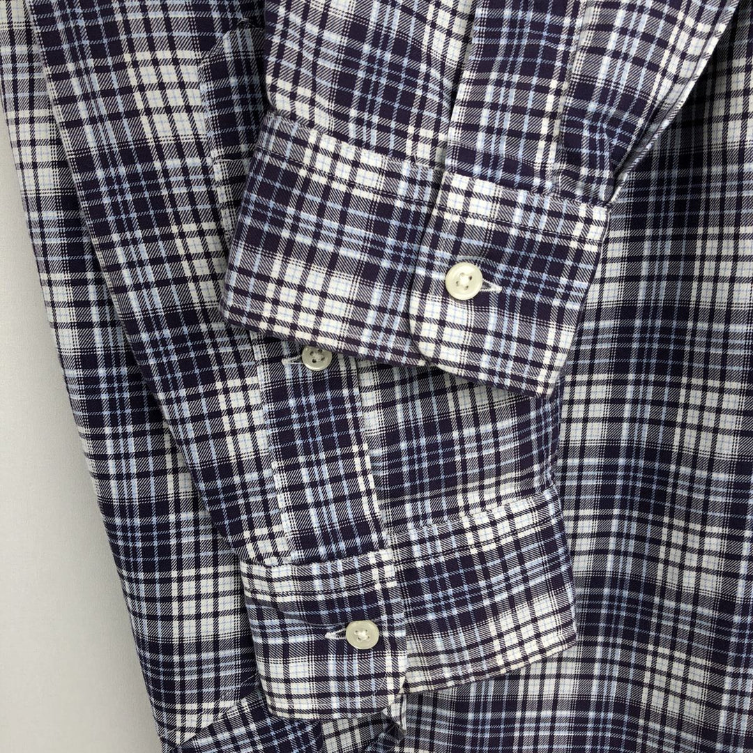 Ralph Lauren BLAKE long sleeve button down check shirt, men's size M cotton purple type Vintage Second Hand