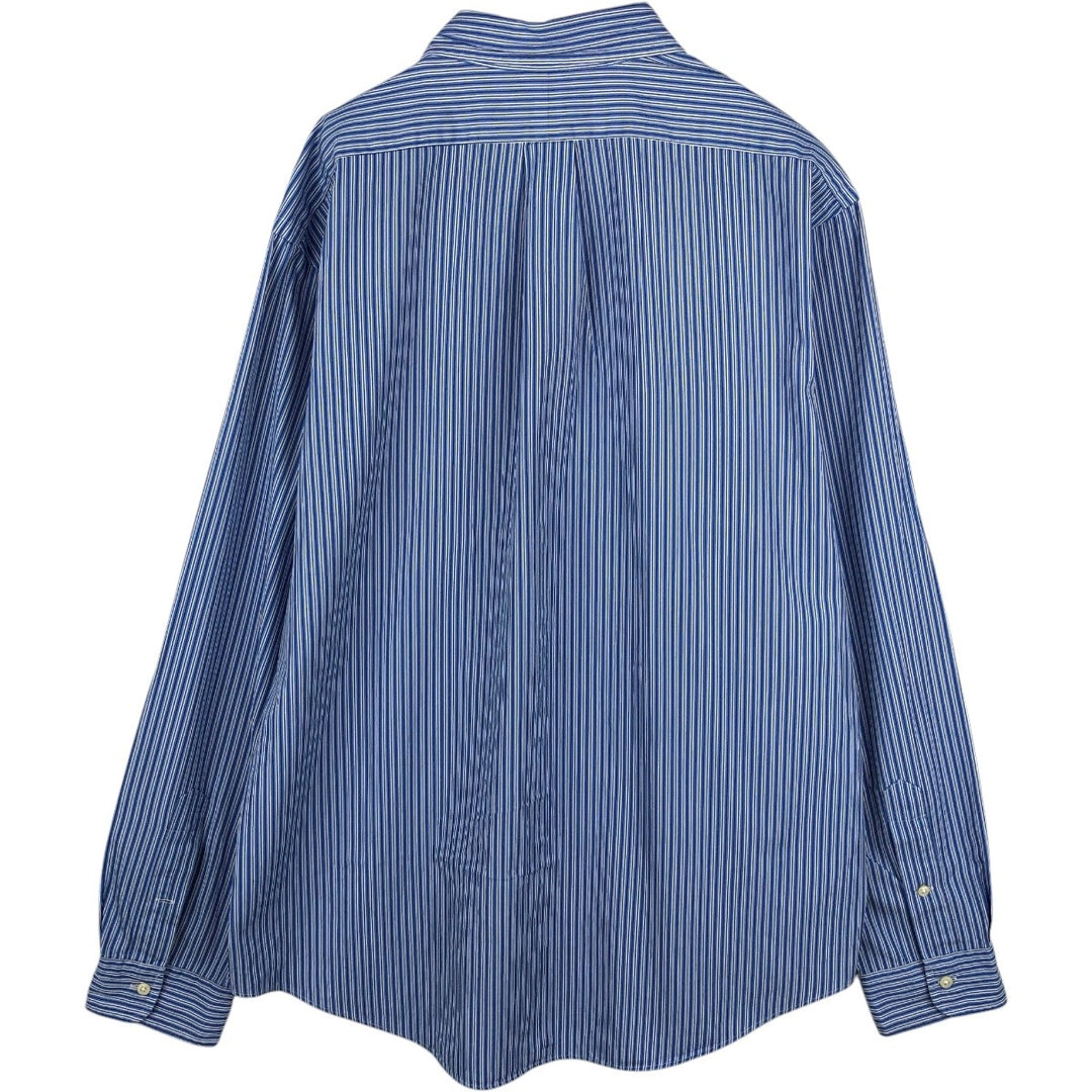 Ralph Lauren Custom Fit Multi-Stripe Long Sleeve Button-Down Striped Shirt, Men's XL cotton blue type Vintage Second Hand