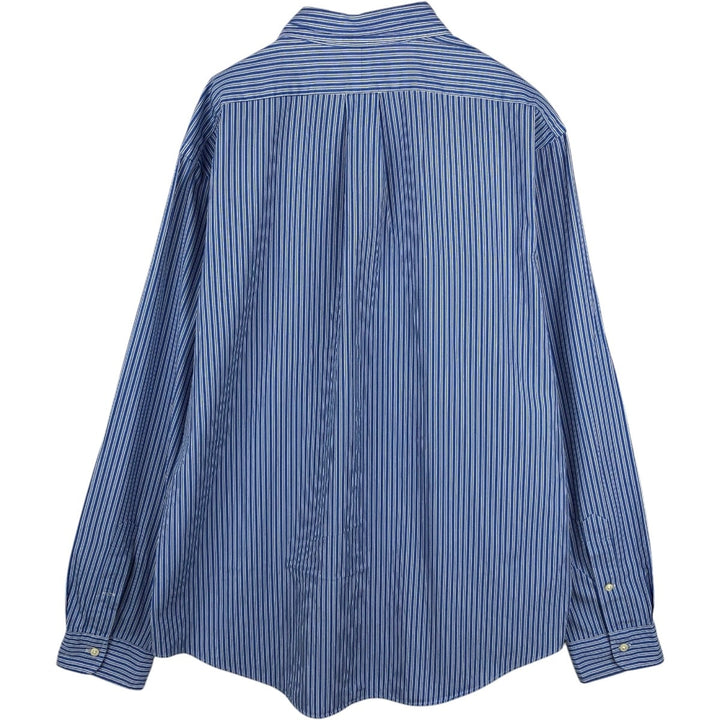 Ralph Lauren Custom Fit Multi-Stripe Long Sleeve Button-Down Striped Shirt, Men's XL cotton blue type Vintage Second Hand