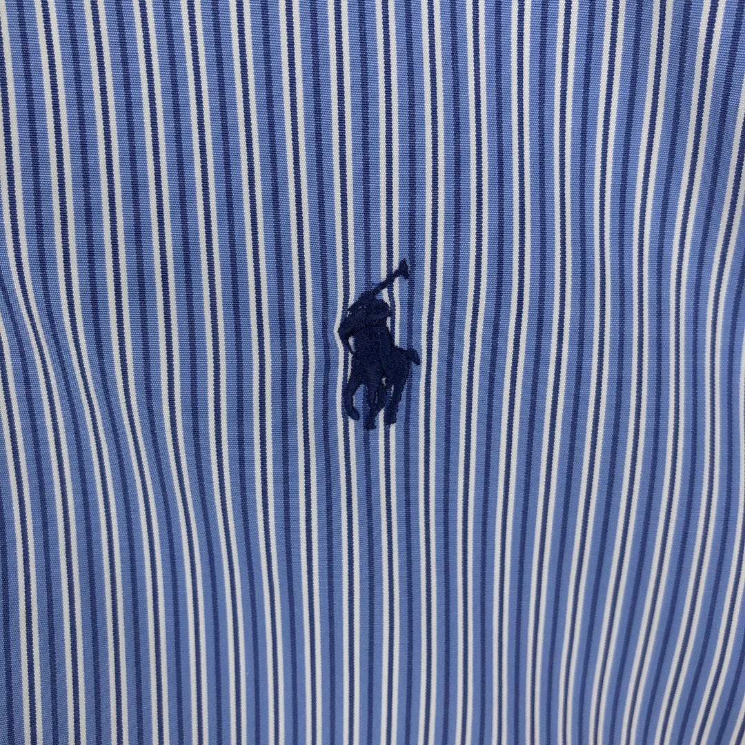 Ralph Lauren Custom Fit Multi-Stripe Long Sleeve Button-Down Striped Shirt, Men's XL cotton blue type Vintage Second Hand