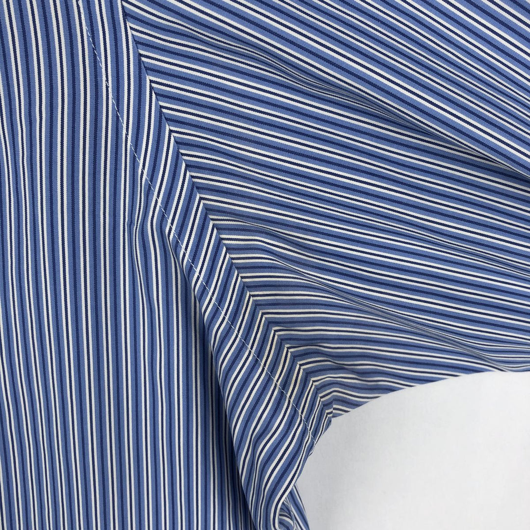 Ralph Lauren Custom Fit Multi-Stripe Long Sleeve Button-Down Striped Shirt, Men's XL cotton blue type Vintage Second Hand