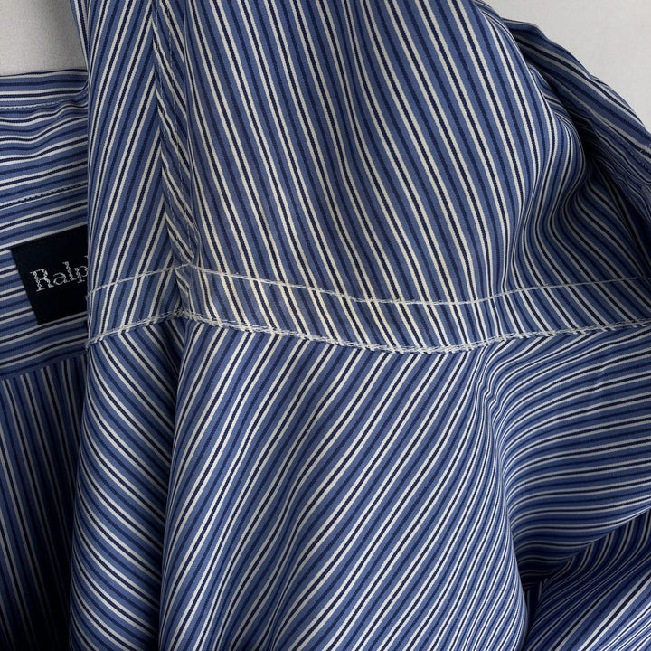 Ralph Lauren Custom Fit Multi-Stripe Long Sleeve Button-Down Striped Shirt, Men's XL cotton blue type Vintage Second Hand