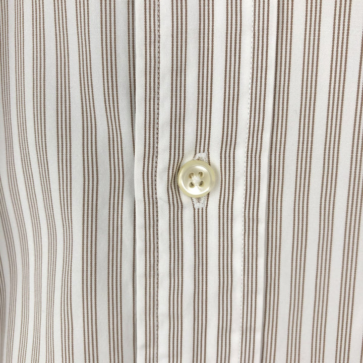 Ralph Lauren Classic Fit Multi Stripe Long Sleeve Button Down Striped Shirt Men's Size L cotton beige type brown Vintage Second Hand