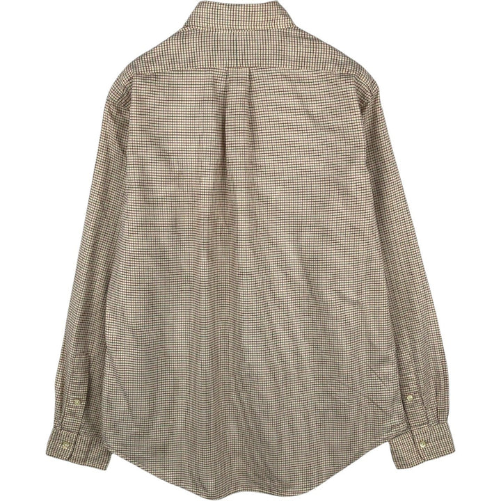 Ralph Lauren long sleeve button down check shirt, men's size M cotton Beige type Vintage Second Hand