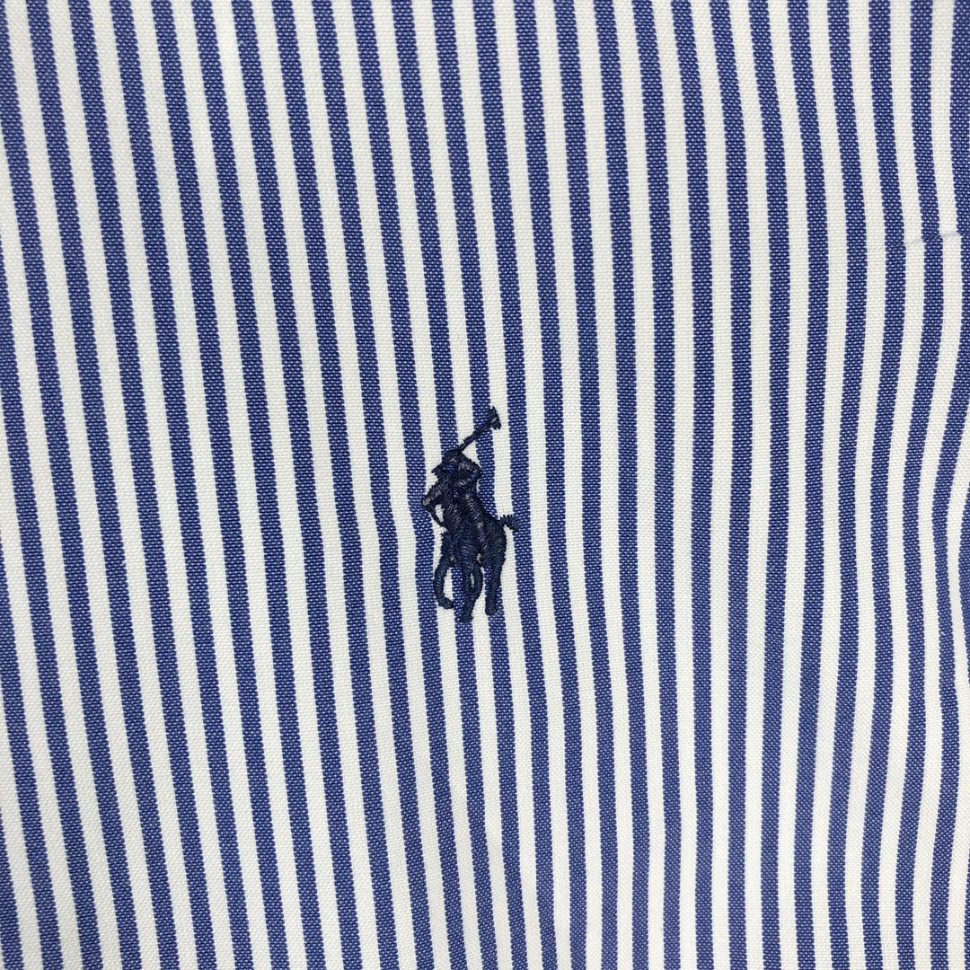 Ralph Lauren Classic Fit Long Sleeve Button Down Striped Shirt, Men's M cotton blue type Vintage Second Hand
