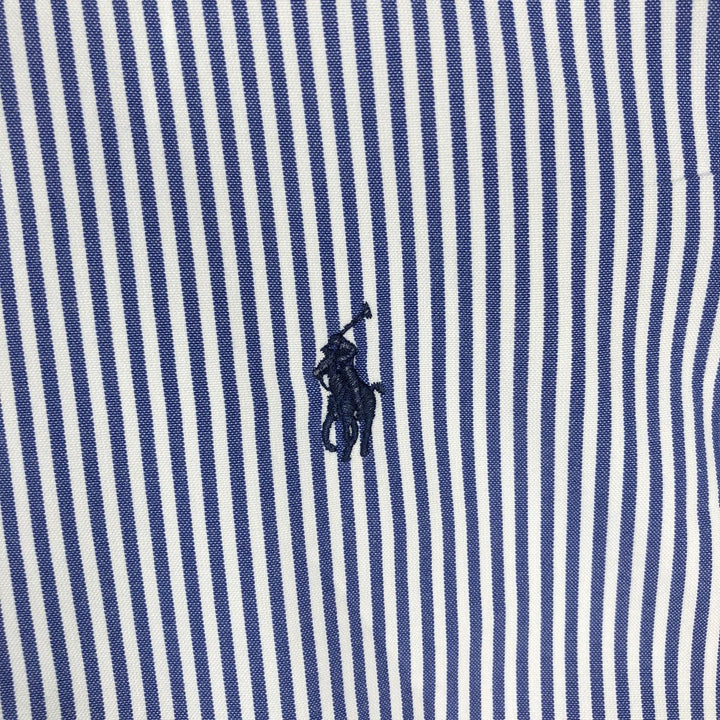 Ralph Lauren Classic Fit Long Sleeve Button Down Striped Shirt, Men's M cotton blue type Vintage Second Hand