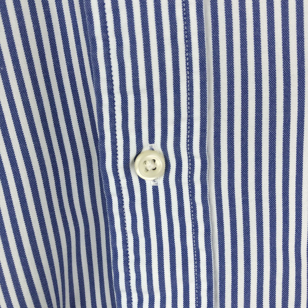 Ralph Lauren Classic Fit Long Sleeve Button Down Striped Shirt, Men's M cotton blue type Vintage Second Hand