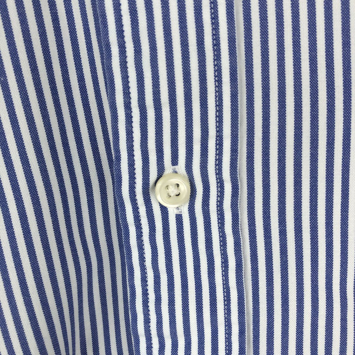 Ralph Lauren Classic Fit Long Sleeve Button Down Striped Shirt, Men's M cotton blue type Vintage Second Hand