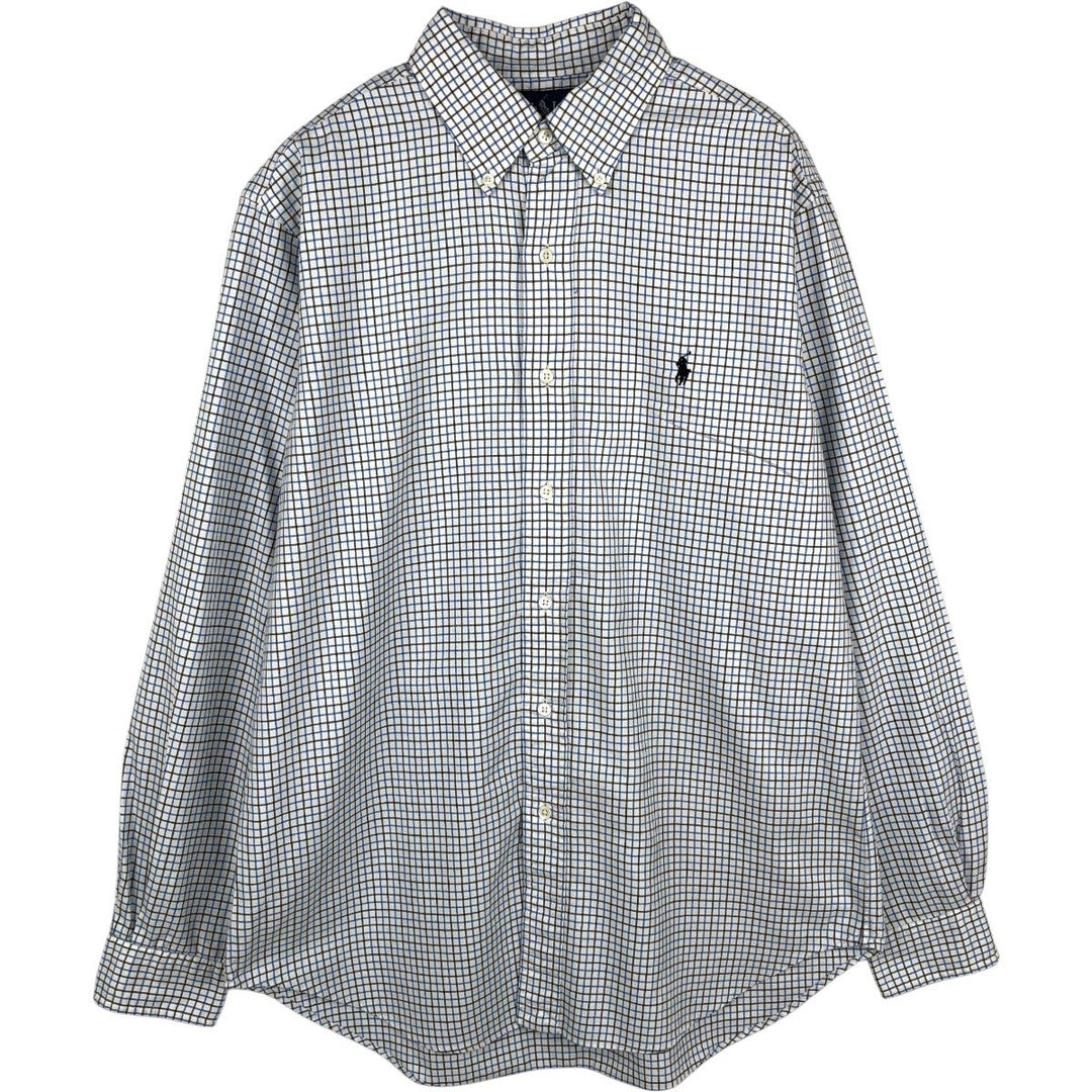 Ralph Lauren Classic Fit Long Sleeve Button Down Check Shirt Men's M cotton blue type Vintage Second Hand