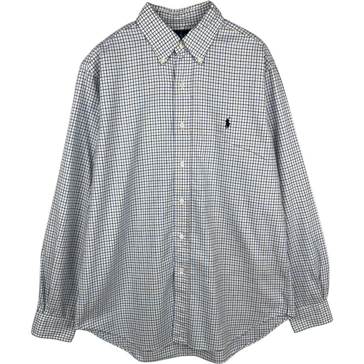 Ralph Lauren Classic Fit Long Sleeve Button Down Check Shirt Men's M cotton blue type Vintage Second Hand
