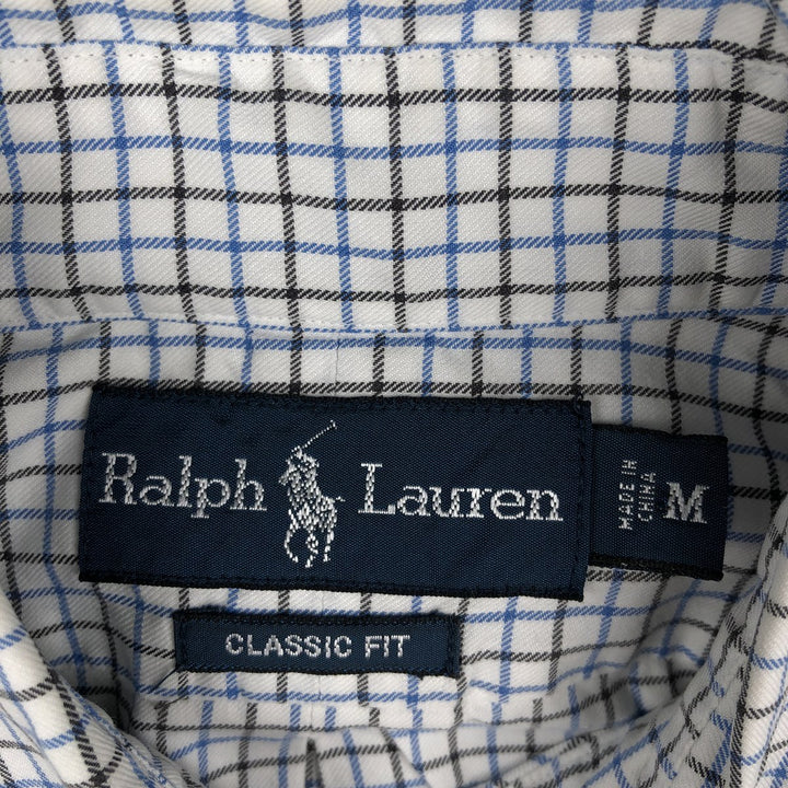 Ralph Lauren Classic Fit Long Sleeve Button Down Check Shirt Men's M cotton blue type Vintage Second Hand