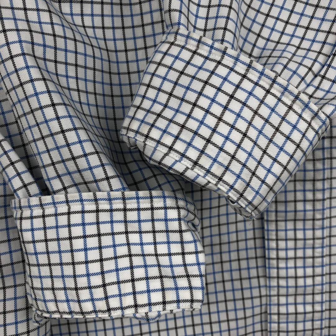 Ralph Lauren Classic Fit Long Sleeve Button Down Check Shirt Men's M cotton blue type Vintage Second Hand