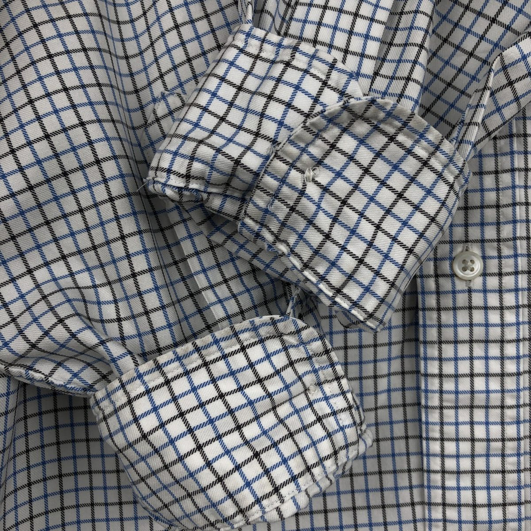 Ralph Lauren Classic Fit Long Sleeve Button Down Check Shirt Men's M cotton blue type Vintage Second Hand