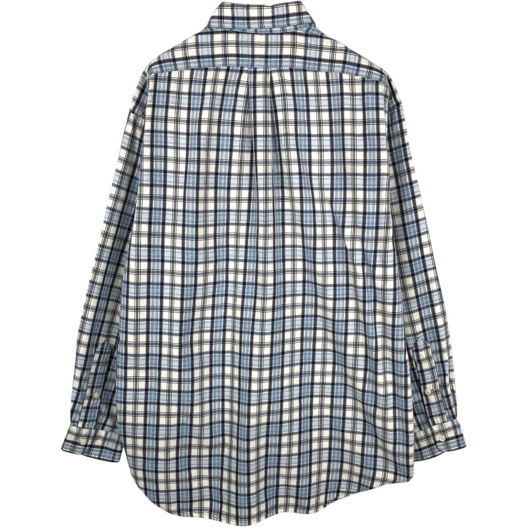 Ralph Lauren POLO by Ralph Lauren BLAKE long-sleeved button-down check shirt, men's size M cotton blue type Vintage Second Hand