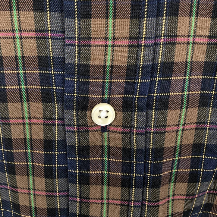 Ralph Lauren Classic Fit Long Sleeve Button Down Check Shirt Men's XL cotton brown type Vintage Second Hand