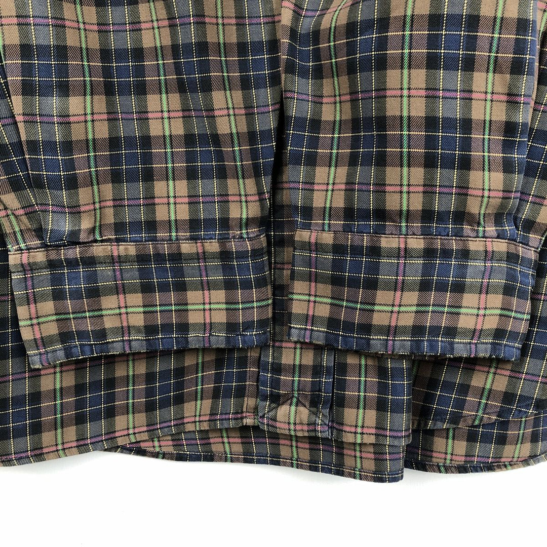 Ralph Lauren Classic Fit Long Sleeve Button Down Check Shirt Men's XL cotton brown type Vintage Second Hand