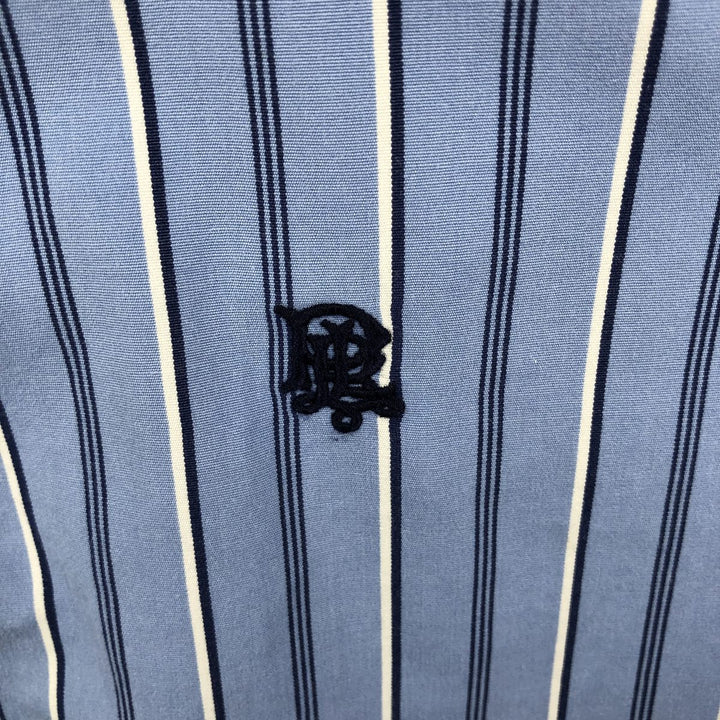 Ralph Lauren POLO by Ralph Lauren Multi-stripe Stripe Pattern Cleric Shirt, Men's Size M (approx.) cotton Blue type light blue Vintage Second Hand