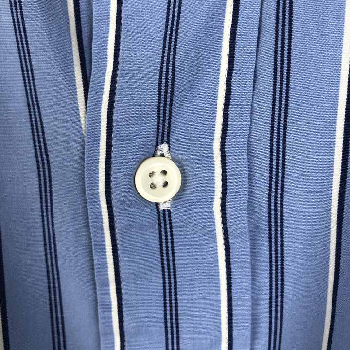 Ralph Lauren POLO by Ralph Lauren Multi-stripe Stripe Pattern Cleric Shirt, Men's Size M (approx.) cotton Blue type light blue Vintage Second Hand