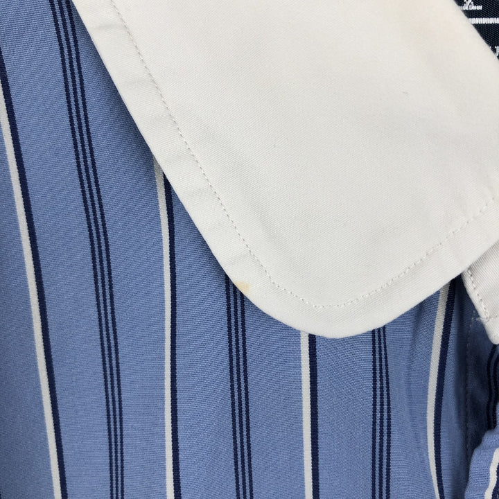 Ralph Lauren POLO by Ralph Lauren Multi-stripe Stripe Pattern Cleric Shirt, Men's Size M (approx.) cotton Blue type light blue Vintage Second Hand