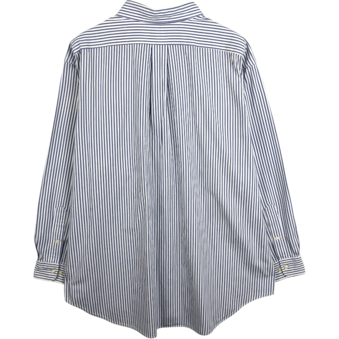 Ralph Lauren Classic Fit Multi-Stripe Long Sleeve Button-Down Striped Shirt, Men's XL cotton white type Vintage Second Hand