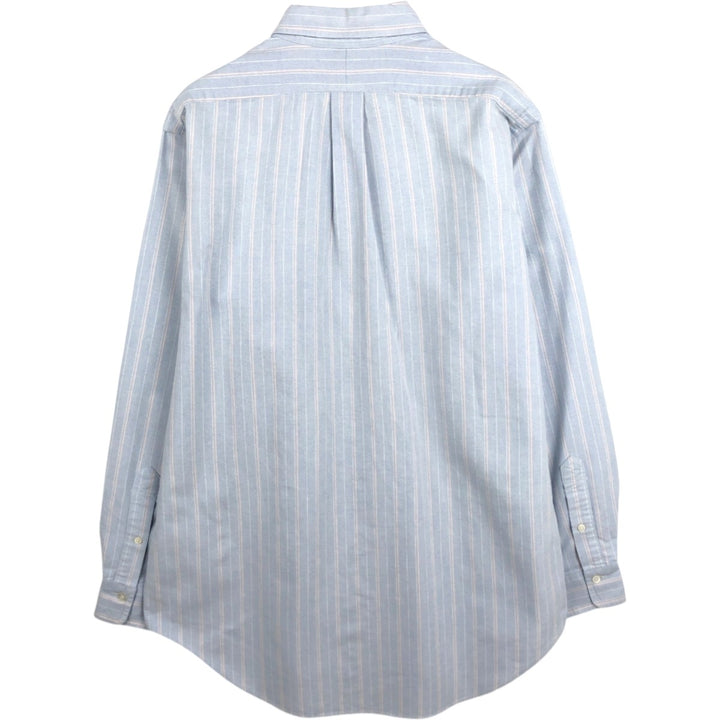Ralph Lauren Multi-Stripe Long Sleeve Button-Down Striped Shirt, Men's Size L cotton Blue type light blue Vintage Second Hand