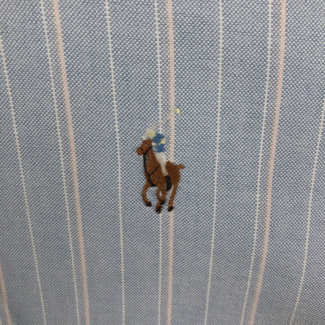 Ralph Lauren Multi-Stripe Long Sleeve Button-Down Striped Shirt, Men's Size L cotton Blue type light blue Vintage Second Hand